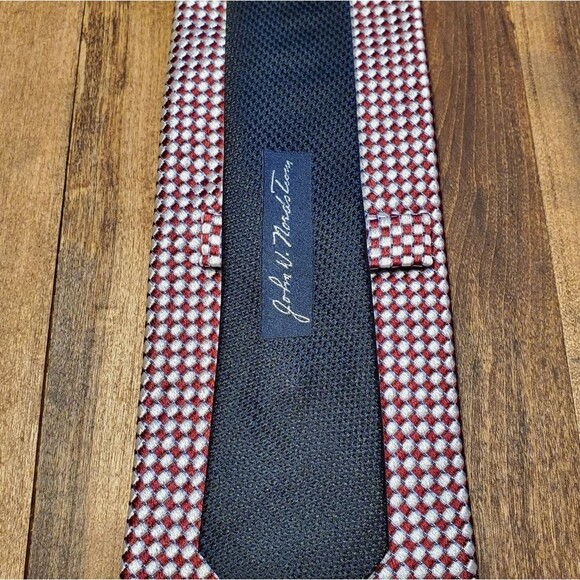 John W. Nordstrom diamond Check Men's Designer Neck Tie - Picture 4 of 6